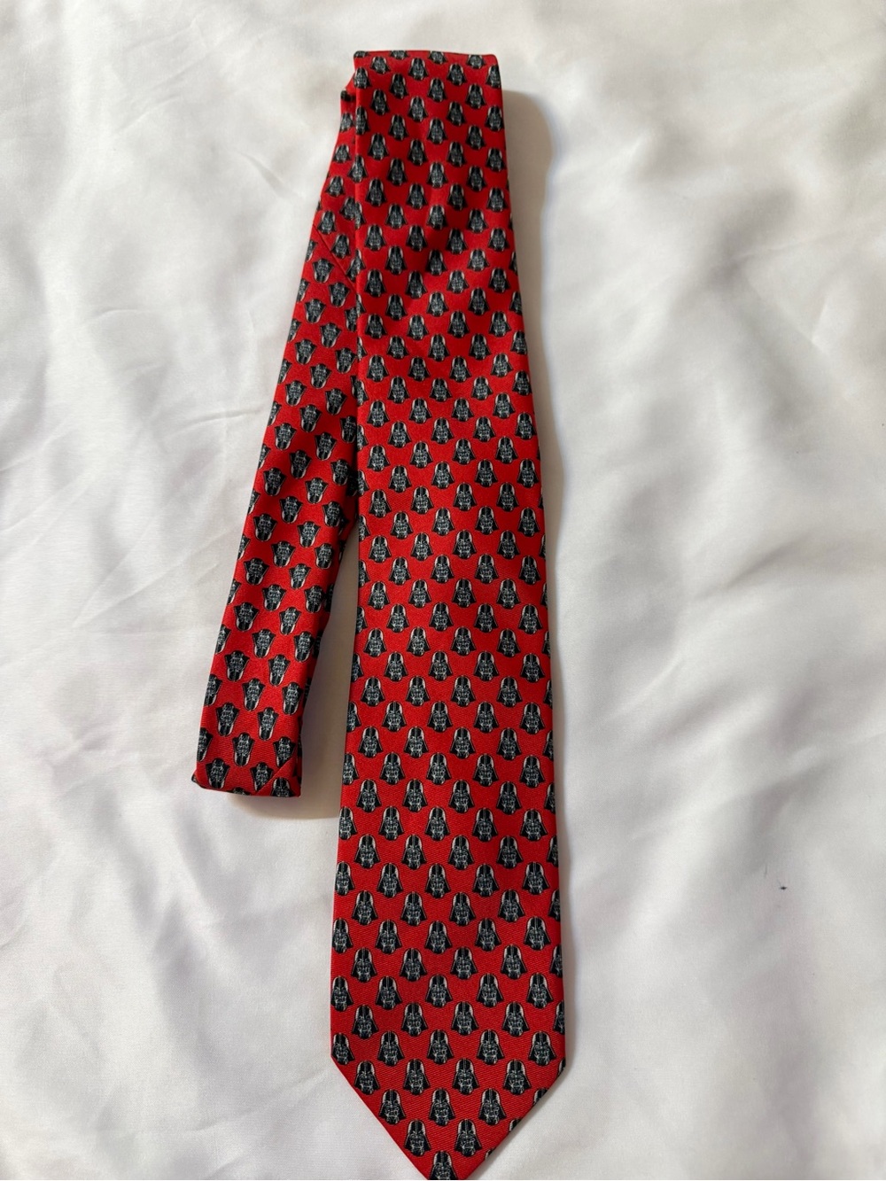 Star Wars Red Tie with Black Darth Vader Motif
